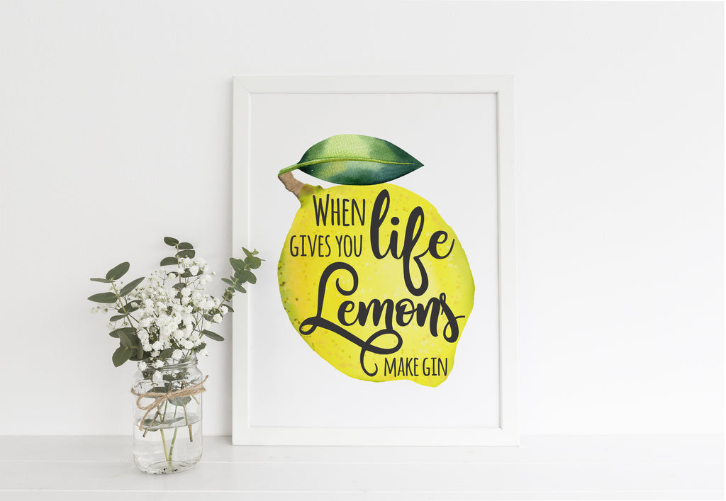 Funny kitchen wall art, funny kitchen quotes, gin quote print, gin quote poster, gin quote funny