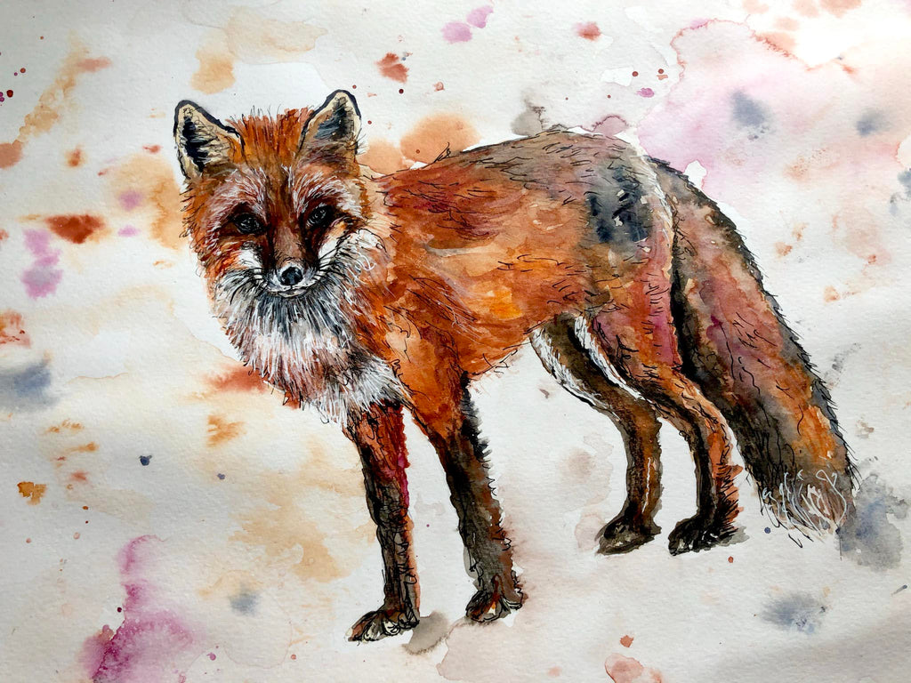 Watercolour Fox Painting Loose Style Time Lapse - Wildlife Watercolor Painting, Wildlife Watercolour