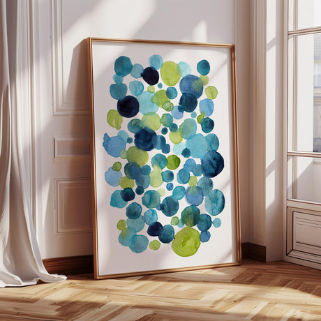 A stylish, artistic watercolor painting that brightens up any space. A watercolor art print evoking movement, flow, and creative energy.