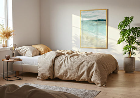 Your bedroom deserves art that genuinely restores you. A practical & personal guide to choosing artwork for bedroom wall spaces — colour, size, placement & style. By Crafty Cow Design, Dorset.