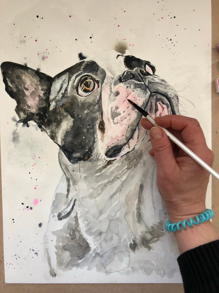 French Bulldog Time Lapse Video - French Bulldog Painting, Dog Paintings Easy, Speedpaint Dog Video, french bulldog watercolor painting,french bulldog speed painting
