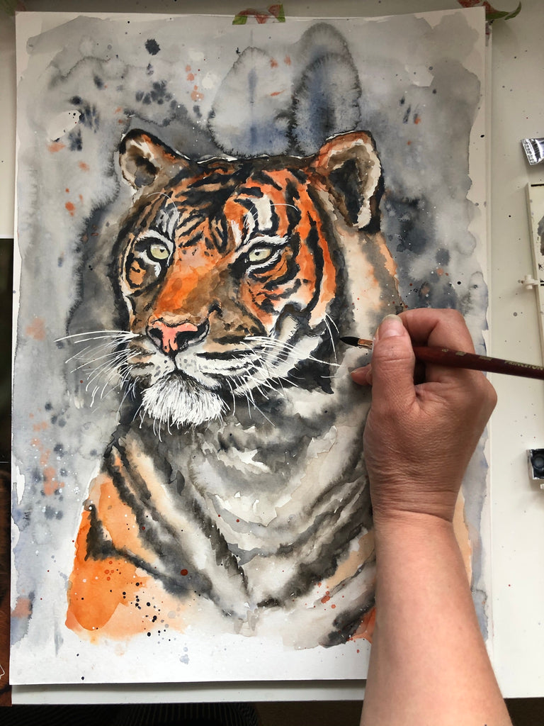 Tiger Watercolour Painting Time Lapse,  Tiger Speed Art, Tiger SpeedPaint, Watercolor Speed Painting
