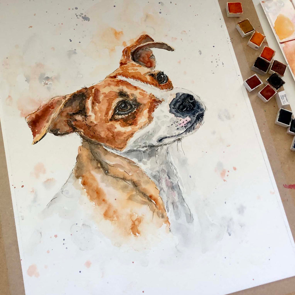 Jack Russell Terrier Time Lapse Painting Watercolor Art, How to Paint a Jack Russell Terrier Dog Art