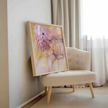 'Through It All' - bright yet gentle abstract for peaceful interiors.