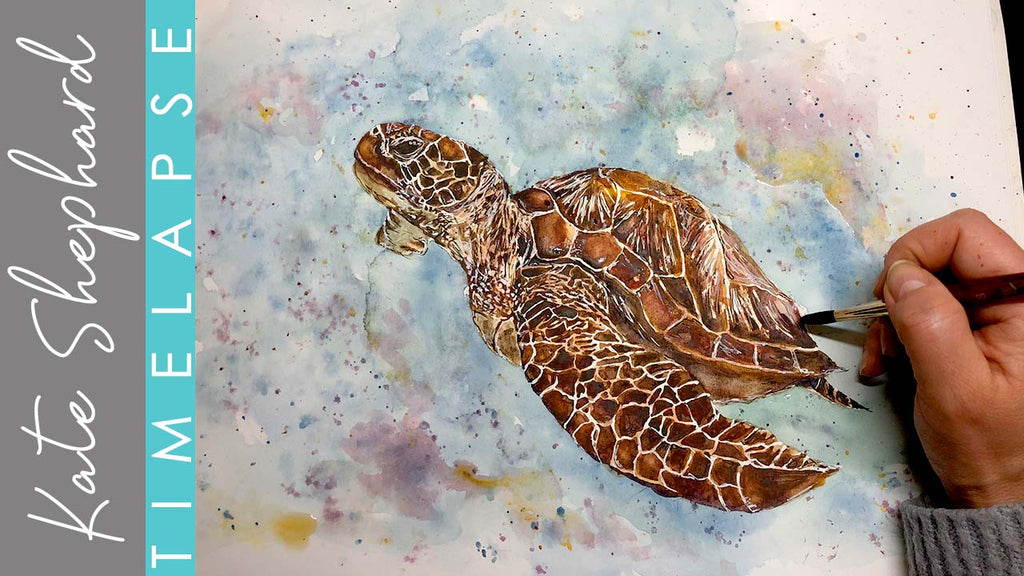 Watercolor Sea Turtle Timelapse : Learn watercolor techniques while creating a mesmerizing sea turtle artwork.