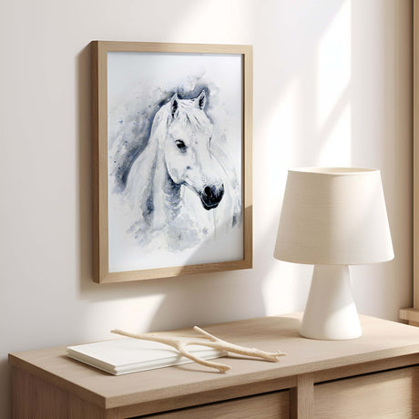 Dreamy horse art in neutral colours for stylish interiors
