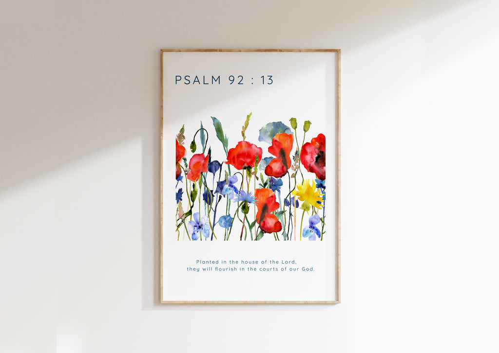 Bible verse floral prints: Blooms of inspiration in vibrant colors. Modern Floral Scripture Wall Art. Contemporary Faith Art