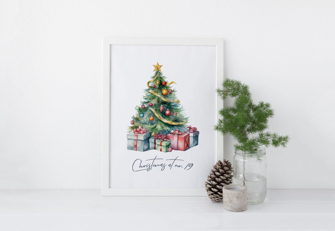 Christmas-themed wall art print with festive designs and heartfelt quotes, perfect for holiday decor.