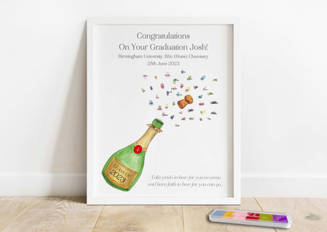 Collection of teacher and graduation-themed prints with inspiring quotes and stylish designs, ideal for gifts.