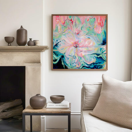 Modern botanical artwork for a calm home interior.