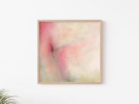Gentle pastel abstract painting with a calming springtime feel