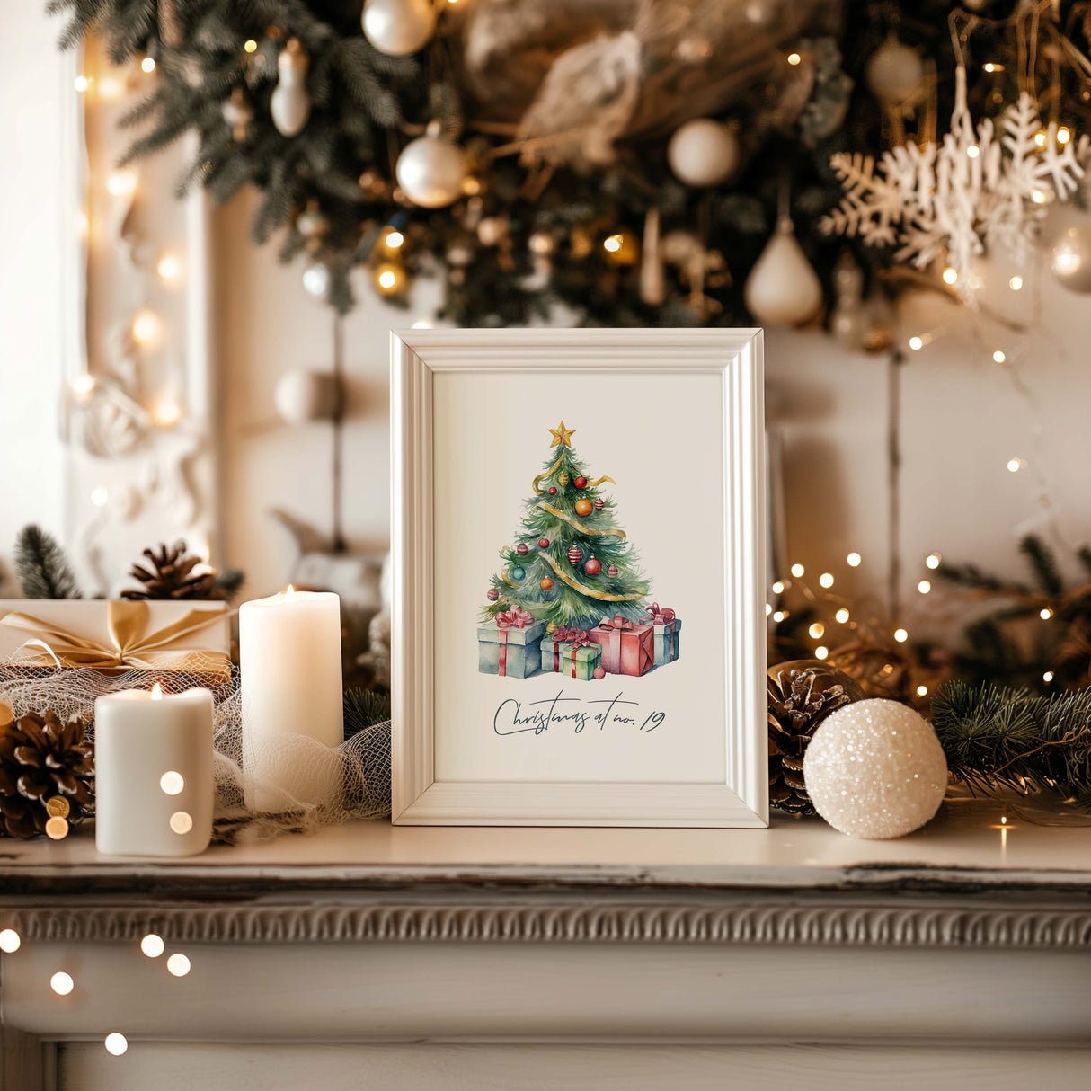Personalised Christmas Tree Watercolour Print – Custom Holiday Decor