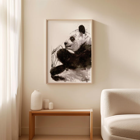 Realistic panda portrait wall art print