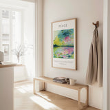 Christian scripture wall art print inspired by oil painting Echoes In Still Water.