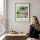Christian scripture wall art print inspired by oil painting Echoes In Still Water.