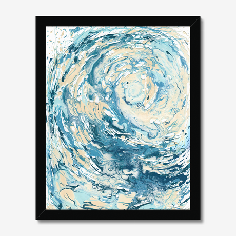 'Wave I' Blue Wave Wall Art Ocean Artwork for Coastal Decor Bedroom Ideas, Abstract Crashing Wave Art Sea Print Ocean & Beach Lover Gift Idea