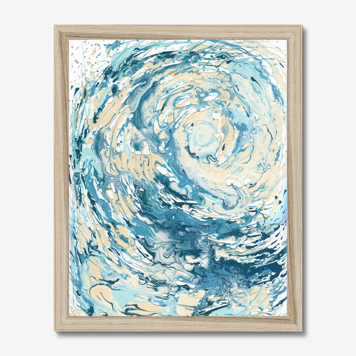 'Wave I' Blue Wave Wall Art Ocean Artwork for Coastal Decor Bedroom Ideas, Abstract Crashing Wave Art Sea Print Ocean & Beach Lover Gift Idea