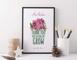 Thank You For Helping Me Grow, Teacher Gift Ideas For End Of School Year, Preschool Teacher Gifts UK