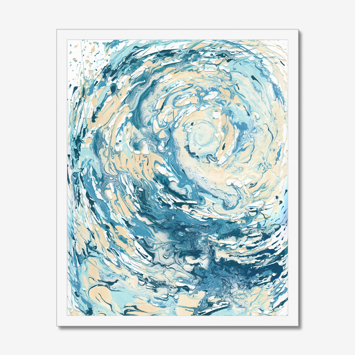 'Wave I' Blue Wave Wall Art Ocean Artwork for Coastal Decor Bedroom Ideas, Abstract Crashing Wave Art Sea Print Ocean & Beach Lover Gift Idea