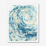 'Wave I' Blue Wave Wall Art Ocean Artwork for Coastal Decor Bedroom Ideas, Abstract Crashing Wave Art Sea Print Ocean & Beach Lover Gift Idea