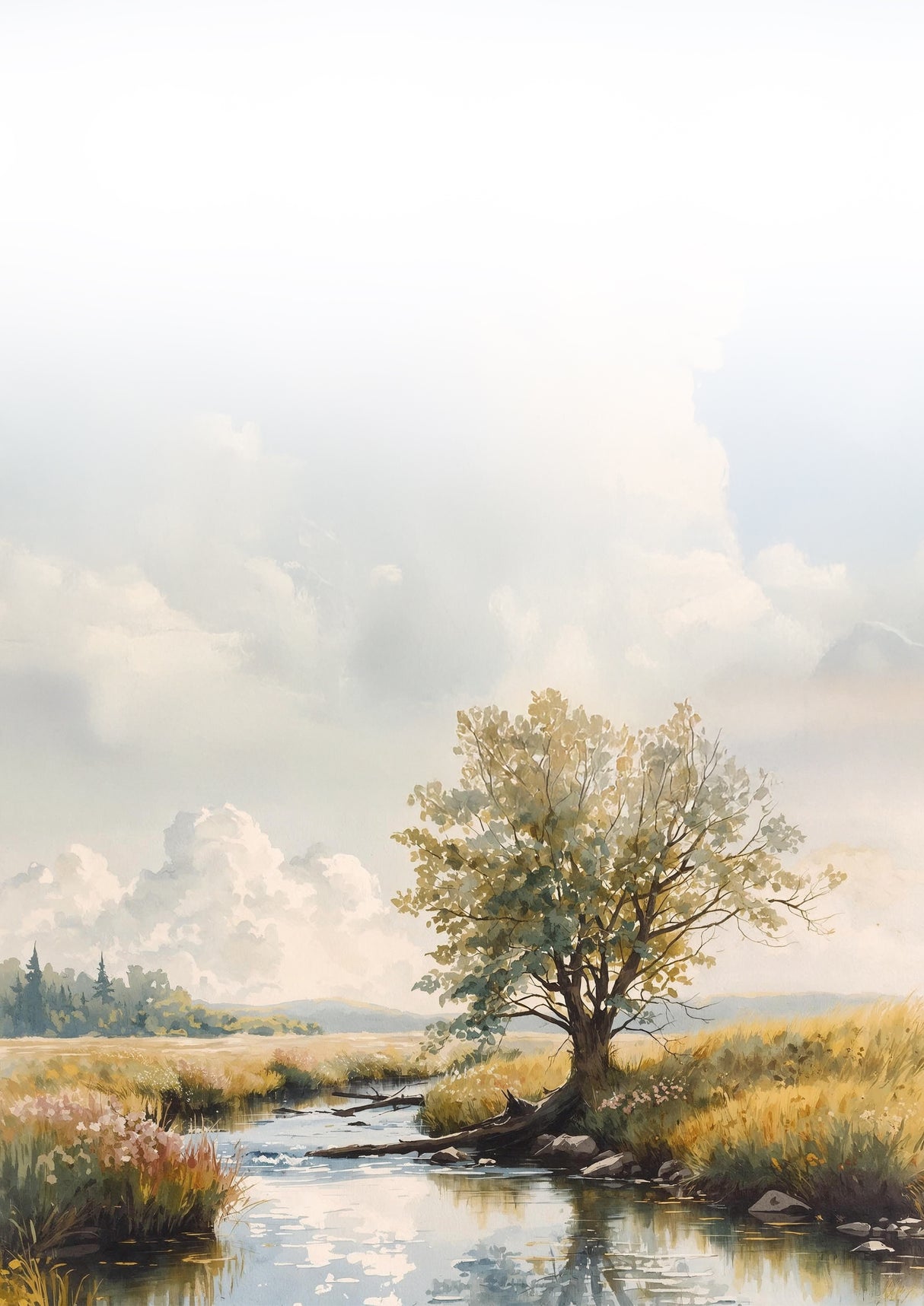 Custom order for Roger - Blessed Is The One Who Trusts In The Lord, Jeremiah 17:7-8 Christian Scripture Tree By The Stream Art Print