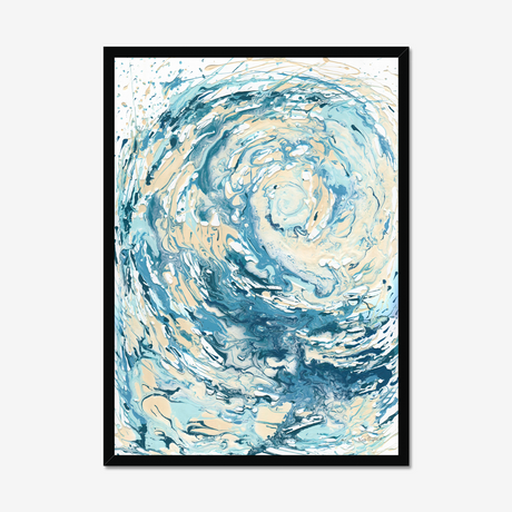 'Wave I' Blue Wave Wall Art Ocean Artwork for Coastal Decor Bedroom Ideas, Abstract Crashing Wave Art Sea Print Ocean & Beach Lover Gift Idea