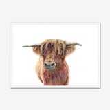 'Wild & Woolly' - Close-up detail of coloured pencil layers in warm russet and golden brown, highland cow print rustic home decor by Crafty Cow Design.