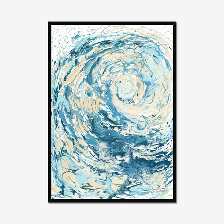 'Wave I' Blue Wave Wall Art Ocean Artwork for Coastal Decor Bedroom Ideas, Abstract Crashing Wave Art Sea Print Ocean & Beach Lover Gift Idea