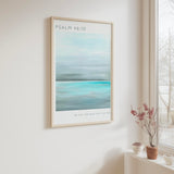 Psalm 46 10 Christian print with calming aqua sea and the words “Be still and know that I am God” displayed below.