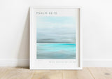 Serene Ocean View Scripture Print Psalm 46:10, Turquoise Waters Bible Verse Wall Decor Psalm 46:10, be still and know decor