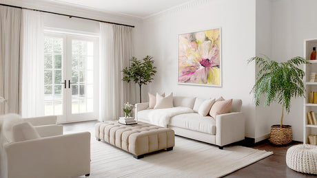 ‘Becoming’ – Elegant oil painting reproduction with serene pastel colours.