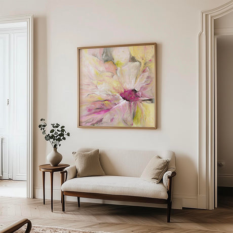 ‘Becoming’ – Dreamy feminine wall art with soft textures and natural tones.