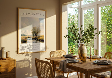 Jeremiah 17:7-8 – Faith-based artwork with natural countryside scene.