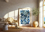 Twilight Drift blue abstract wall art print featuring indigo and watercolour shapes — blue wall art for bedroom or living room decor