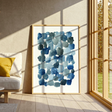 Twilight Drift abstract watercolour wall art in deep blue and indigo — calming bedroom decor print for modern interiors