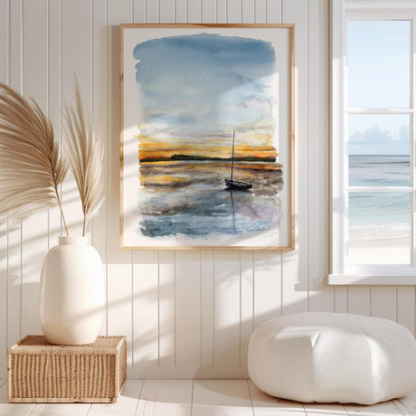 "Brownsea View" watercolour print, available in multiple sizes.