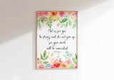 Bible verse print with a floral watercolour border and quote from 2 Chronicles 15.