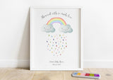 Rainbow Baby Shower Fingerprint Keepsake Print, Special Newborn Gift, Rainbow Baby Shower Fingerprint Keepsake Print