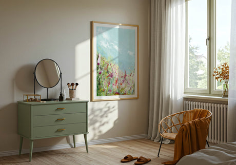 ‘Colours of the Field’ – Energetic meadow abstract wall art for modern interiors.