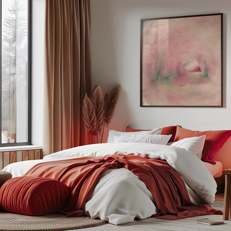 Square abstract artwork from the Joyful Collection featuring sunset-inspired colours.