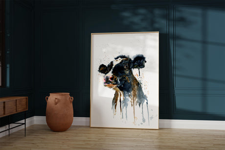 Cow Wall Art Print, Modern Farm House Decor, Country Kitchen Prints, Cottagecore Farmhouse Poster