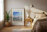 2 Corinthians 4:17 - Christian prints with hand-painted beach scene and light momentary troubles verse.