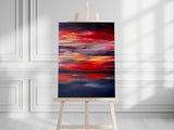 Abstract Seascape Large Oil Painting Canvas Wall Art for Living Room, Enchantment At Dusk original oil painting