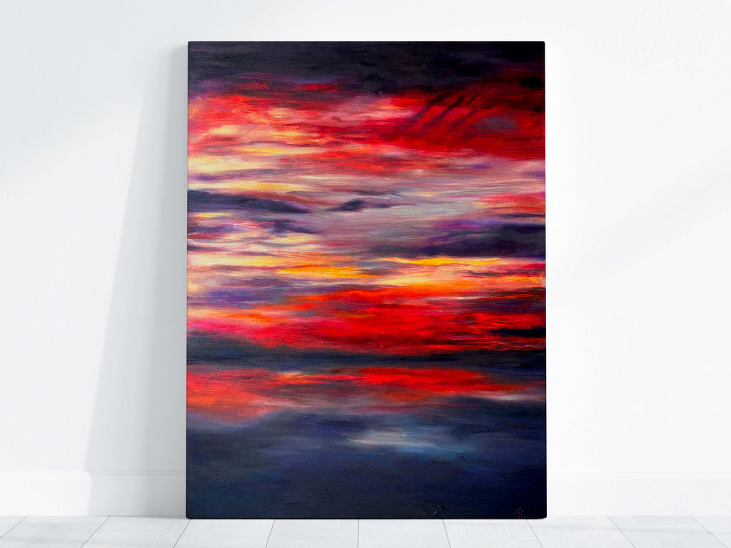 Stunning seascape artwork on canvas, Abstract seascape oil painting 60x80 cm, Contemporary canvas wall art for home