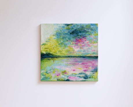 'Echoes in Still Water' - Tranquil art print with dramatic sky reflected in peaceful water.