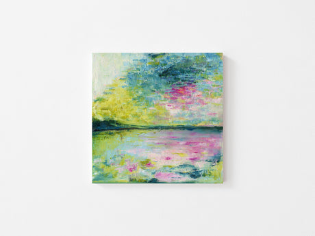 'Echoes in Still Water' - Ethereal abstract landscape print with tranquil reflections of sky and water.
