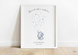 Baby shower fingerprint art with elephant, Elephant-inspired fingerprint guestbook alternative, Elephant-themed fingerprint tree print