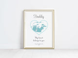 Colourful baby ultrasound print for Dad on Father's Day, Customizable ultrasound print: A sentimental Father's Day gift