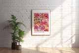 Decorative flower market print for wall decor.