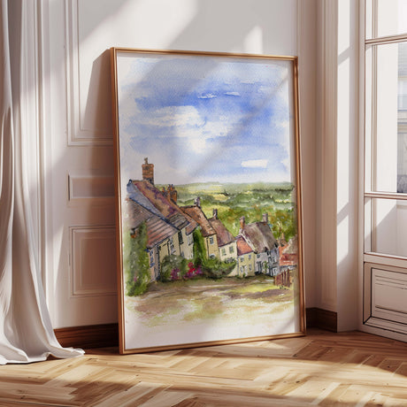 High-quality art print of a scenic Dorset countryside view.
